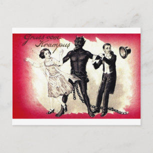Hier kommt der Krampus 3 Postkarte