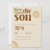 Hier kommt der Sohn Baby Dusche Einladung (Vorderseite)