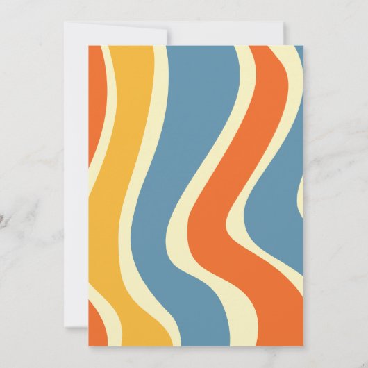 Hier kommt der Sohn Baby Dusche Groovy Retro Einladung (Rückseite)