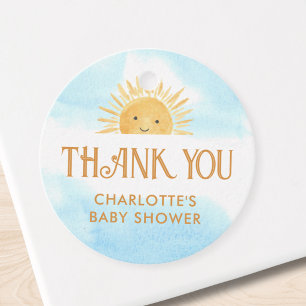 Hier kommt der Sohn Baby Shower Dankeschön Geschenkanhänger