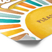 Hier kommt der Sohn | Baby Shower Lieblingsuntersc Poster (Ecke)