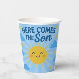 Hier kommt der Sohn Baby Shower - Sonnenschein Pappbecher
