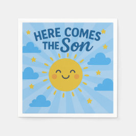 Hier kommt der Sohn Baby Shower- Sonnenschein Serviette