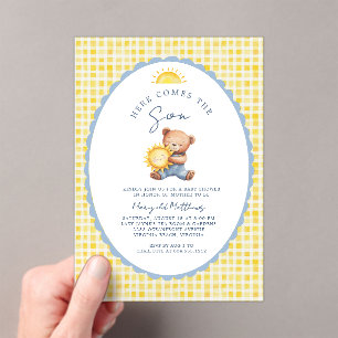 Hier kommt der Sohn Bär Baby Shower Einladung 