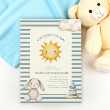 Hier kommt der Sohn blaue creme Streifen Baby-Part