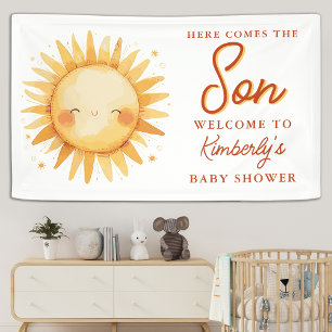 Hier kommt der Sohn Boho Niedlich Willkommen Baby  Banner