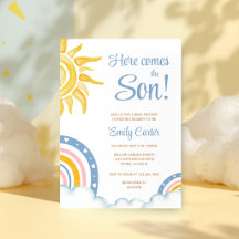 Hier kommt der Sohn Boho Regenbogen-Baby-Party