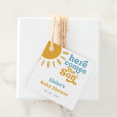 Hier kommt der Sohn Boho Retro Babydusche Geschenkanhänger (Beispiel)