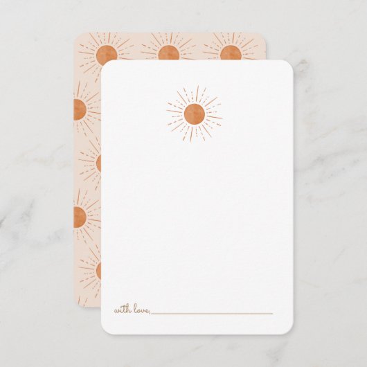 Hier kommt der Sohn Burnt Orange Sun Time Capsule Dankeskarte (Vorne/Hinten)