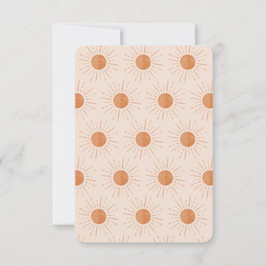 Hier kommt der Sohn Burnt Orange Sun Time Capsule Dankeskarte (Rückseite)