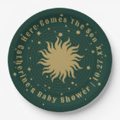 Hier kommt der Sohn | Celestial Baby Shower Pappteller (Vorderseite)