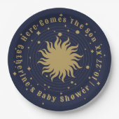 Hier kommt der Sohn | Celestial Baby Shower Pappteller (Vorderseite)