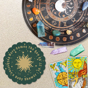 Hier kommt der Sohn Celestial Baby Shower Untersetzer