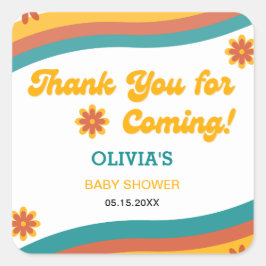 Hier kommt der Sohn Danke Baby Dusche Quadratischer Aufkleber