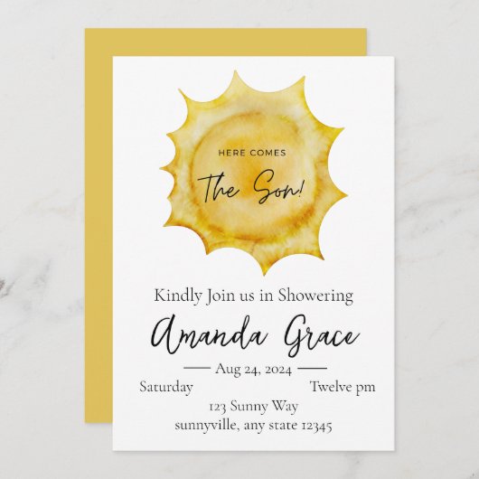 Hier kommt der Sohn Einladung (Vorne/Hinten)