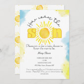 Hier kommt der Sohn! Einladung der Babydusche (Vorne/Hinten)
