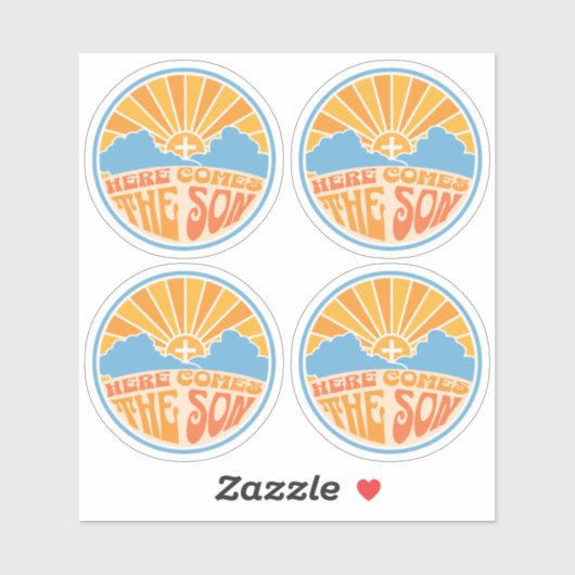 Hier kommt der Sohn Gottes (Jesus) Aufkleber (Blatt)