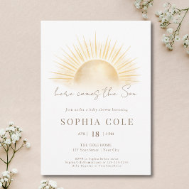 Hier kommt der Sohn Junge Baby Shower Einladung