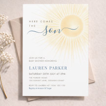 Hier kommt der Sohn Junge Baby Shower