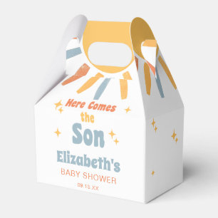 Hier kommt der Sohn Junge Baby Shower Geschenkschachtel