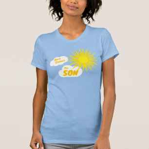 Hier kommt der Sohn Junge Baby Shower T-Shirt