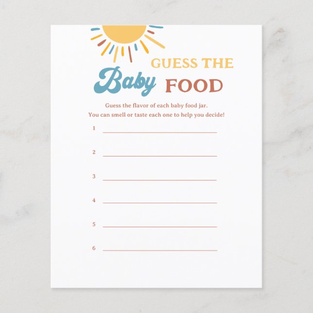 Hier kommt der Sohn Raten das Baby Food Game (Vorderseite)