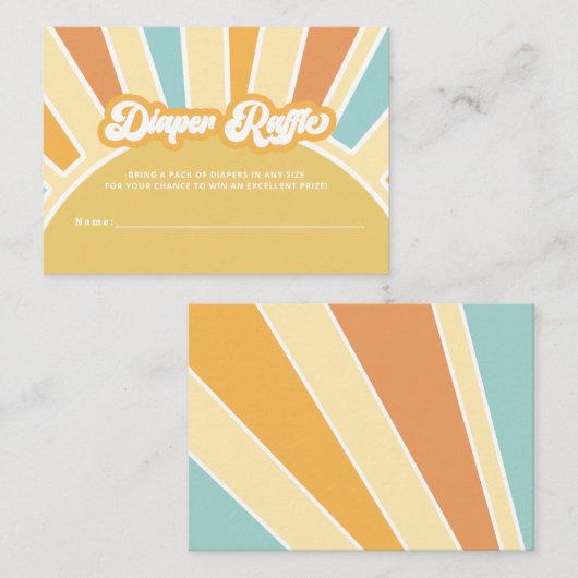 Hier kommt der Sohn Retro Baby Dusche Windel Raffl Begleitkarte (Vorne/Hinten)