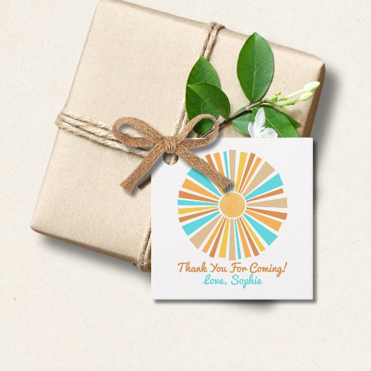 Hier kommt der Sohn, Retro Boho Rainbow Geschenkanhänger