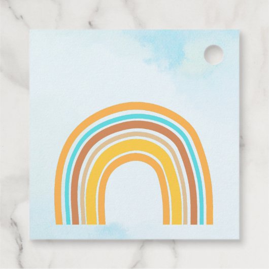 Hier kommt der Sohn, Retro Boho Rainbow Geschenkanhänger (Rückseite)