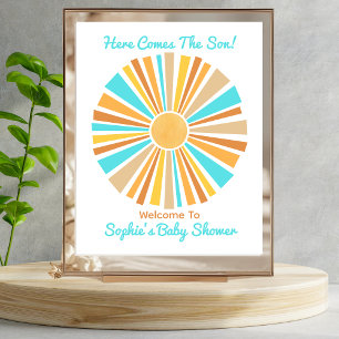 Hier kommt der Sohn, Retro Boho Sonnenschein Willk Poster