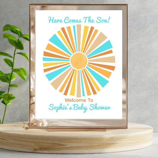 Hier kommt der Sohn, Retro Boho Sonnenschein Willk Poster