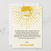 Hier kommt der Sohn Retro Junge Dusche Dankeskarte (Vorderseite)