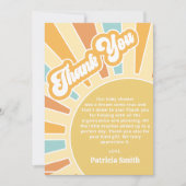 Hier kommt der Sohn Retro Junge Dusche Dankeskarte (Vorderseite)