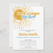 Hier kommt der Sohn Retro Junge Dusche Einladung (Vorderseite)