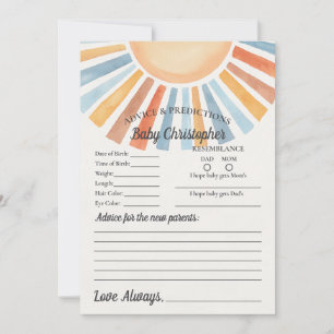 Hier kommt der Sohn Sonnenschein-Tipps für Babykar Einladung