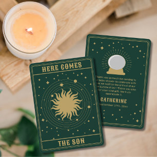 Hier kommt der Sohn   Sun Tarot Babydusche Dankeskarte