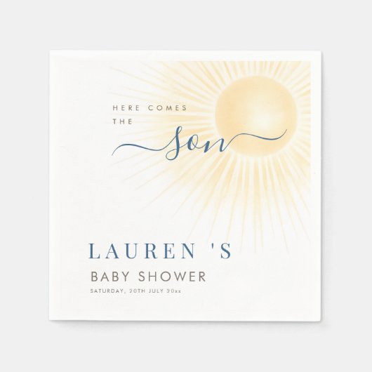 Hier kommt der Sohn Sunburst Serviette (Vorderseite)