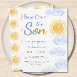 Hier kommt der Son Baby Shower Boy Einladung