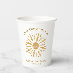 Hier kommt der Son Baby Shower Paper Cup Pappbecher