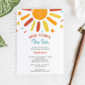 Hier kommt der Son Baby Shower Retro Boy Einladung