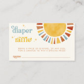 Hier kommt der Son Boho Retro Sun Diaper Raffle Begleitkarte (Vorderseite)