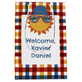 Hier kommt der Son Kariert Baby Boy Mittlere Geschenktüte (Vorderseite)