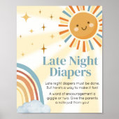 Hier kommt der Son Retro Spate Night Diapers Poster (Vorne)