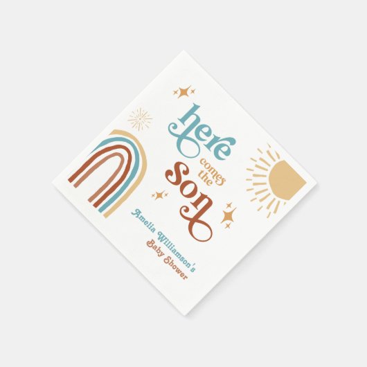 Hier kommt der Son Retro Sunshine Serviette (Ecke)