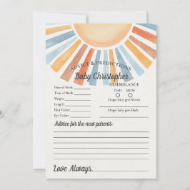 Hier kommt der "Son Sunshine Advice for Baby Card" Einladung