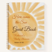 Hier kommt der Son Sunshine Ray Baby Shower Gast Notizblock (Vorderseite)