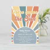 Hier kommt der SonnenBaby-Duschenbogen Einladung (Stehend Vorderseite)