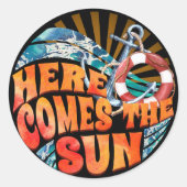 Hier kommt der Sun Classic Round Aufkleber (Vorderseite)