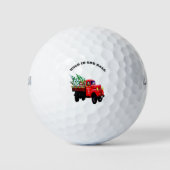 Hier kommt der Weihnachtsbaumstapler des Weihnacht Golfball (Vorderseite)