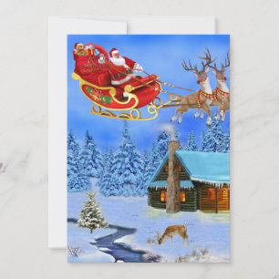 HIER KOMMT DER WEIHNACHTSMANN FEIERTAGSKARTE